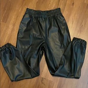 Zara leather joggers